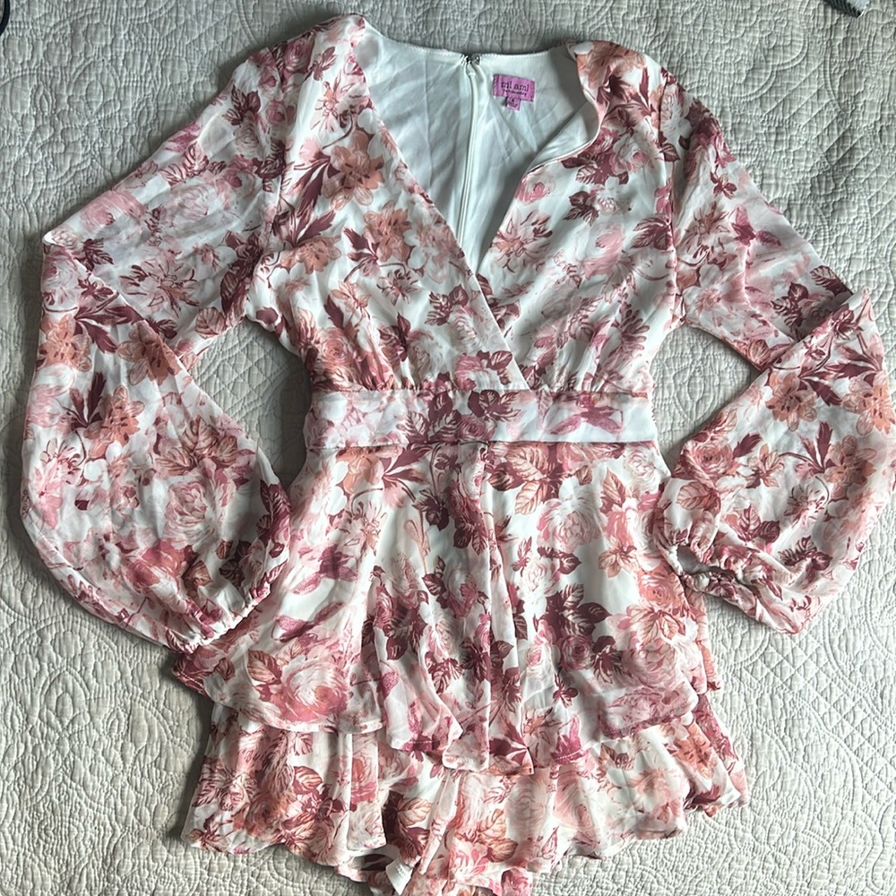 Pink Floral Romper